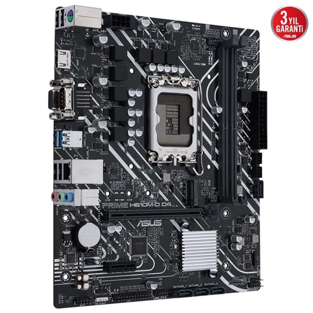 Asus PRIME H610M-D D4 B610 DDR4 M.2 HDMI/VGA PCI 4.0 1700p Anakart