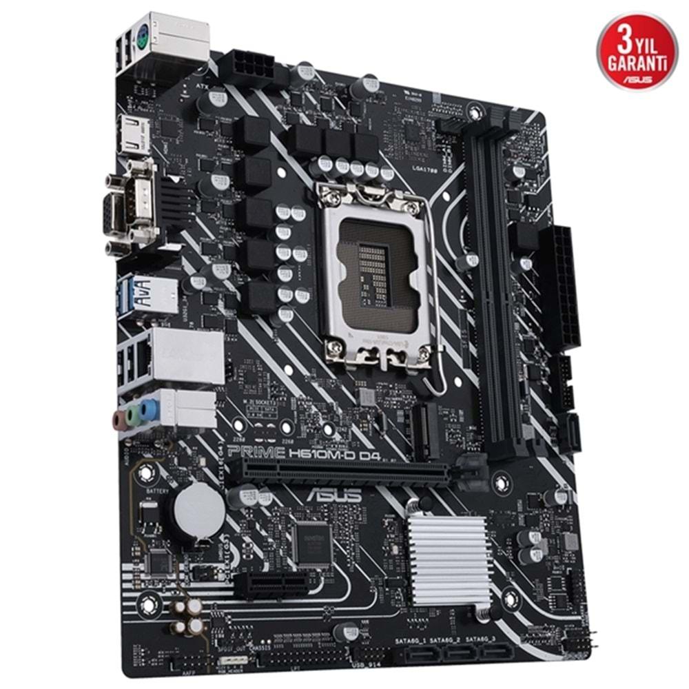 Asus PRIME H610M-D D4 B610 DDR4 M.2 HDMI/VGA PCI 4.0 1700p Anakart