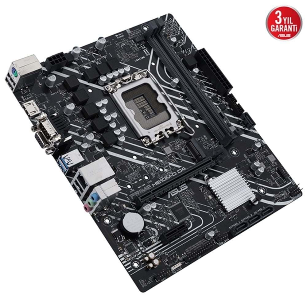 Asus PRIME H610M-D D4 B610 DDR4 M.2 HDMI/VGA PCI 4.0 1700p Anakart