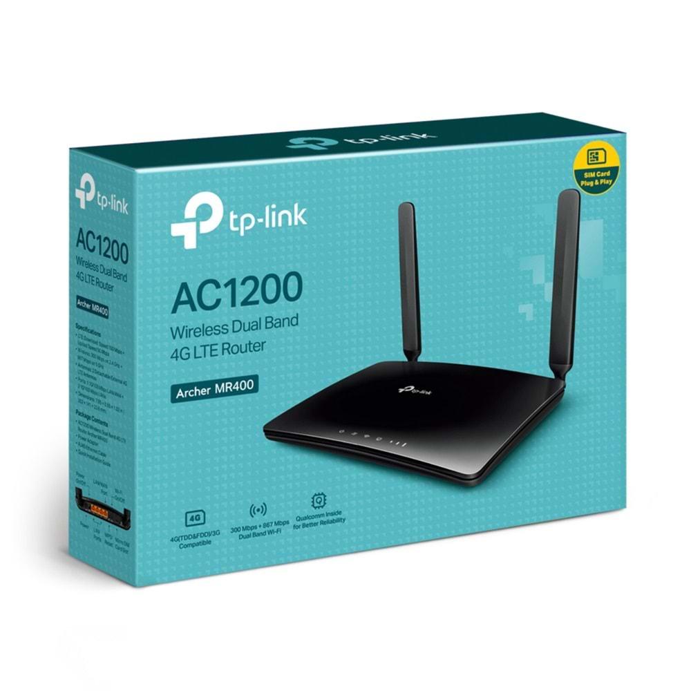 TP-Link Archer MR400 AC1200 Wireless Dual Band 4G LTE Router ( Sim Kartlı )