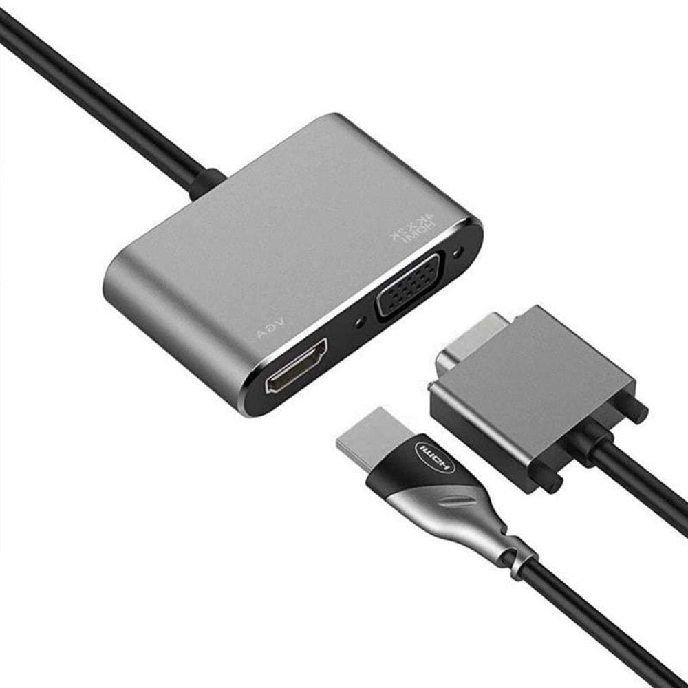 USB Type C To Hdmi VGA 3.1 4K Çevirici Dönüştürücü Adaptör