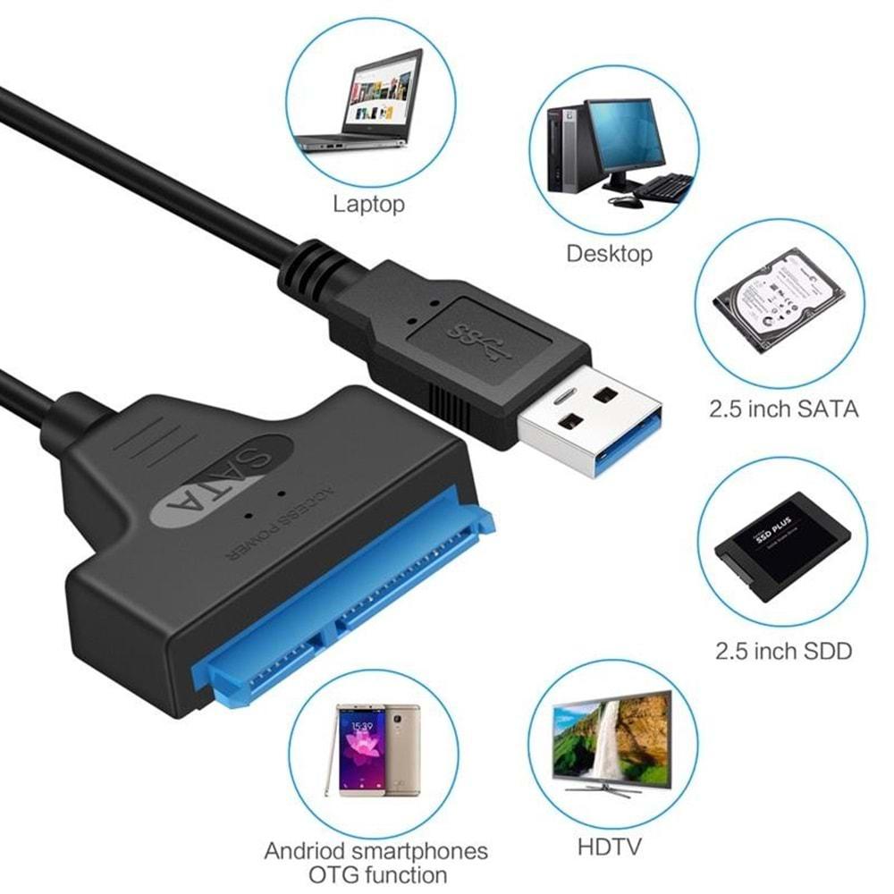 Usb 3.0 Yüksek Hızlı 2.5 Inç Sata Ssd Ve Hdd Harddisk Kablosu