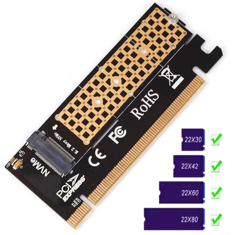 M.2 Nvme Ssd Ngff To Pcie 3.0 X16 Adaptör M Key Kart Çevirici Dönüştürücü