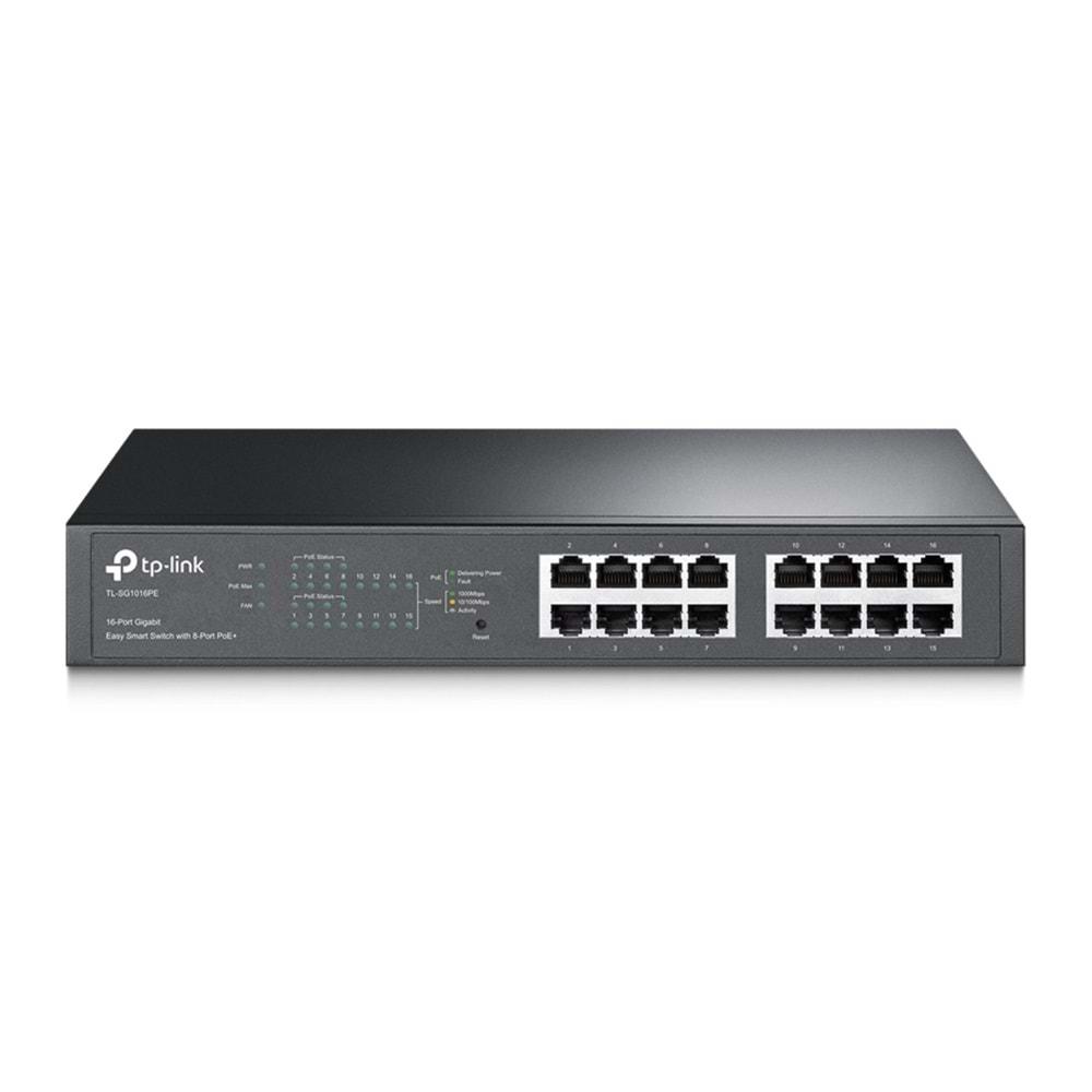 TP-Link TL-SG1016PE 16-Port Gigabit Easy Smart Switch with 8-Port PoE+ (150W)