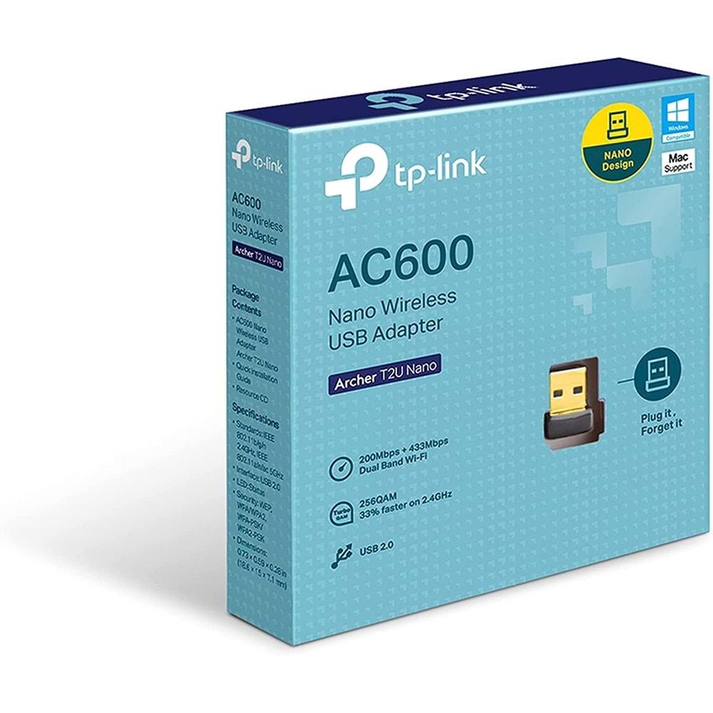 TP-Link Archer T2U Nano AC600 Mbps Nano Kablosuz USB Adaptör