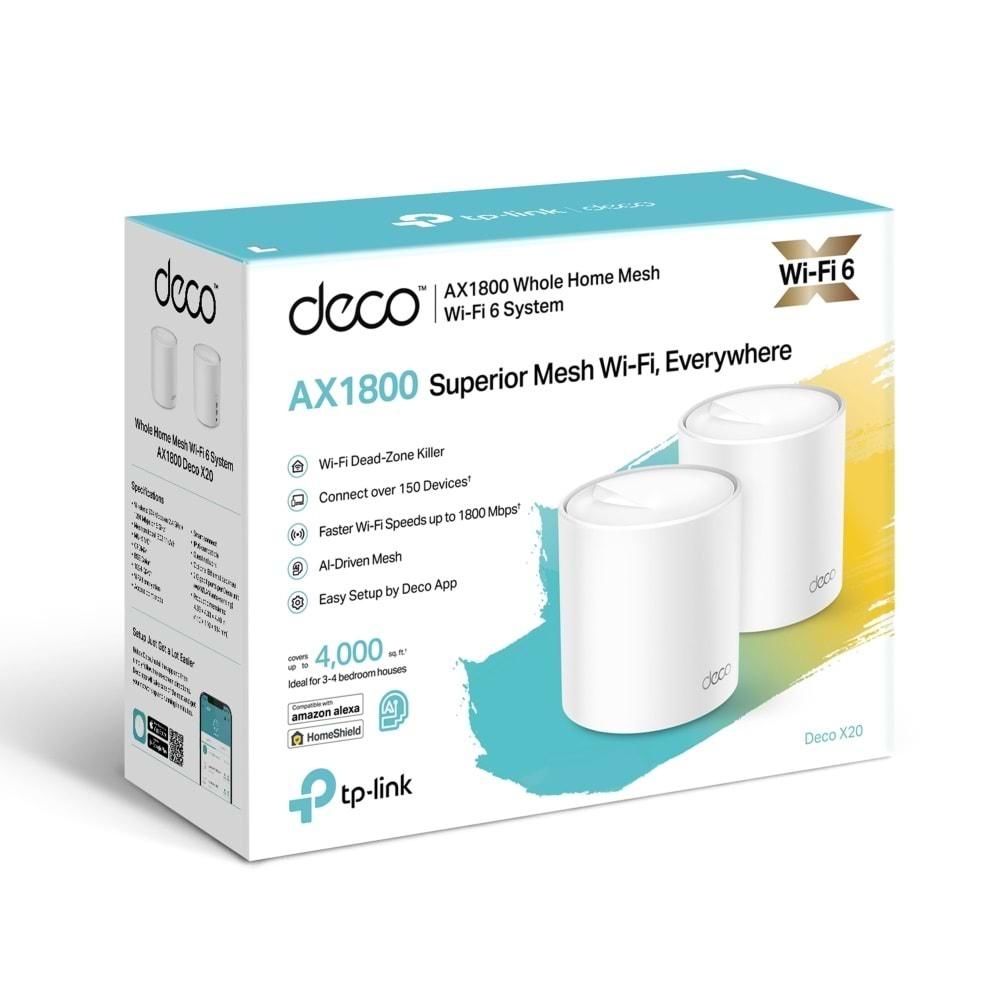 TP-Link Deco X20 AX1800 Mbps Tüm Ev Mesh Wi-Fi 6 Sistemi ( 2’li Paket )