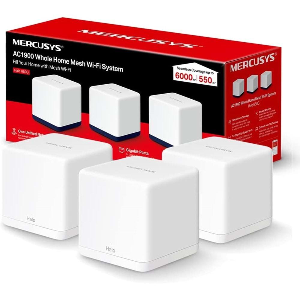 TP-Link Mercusys Halo H30G(3-Pack), AC1300 Mbps Tüm Ev Mesh Wi-Fi Sistemi