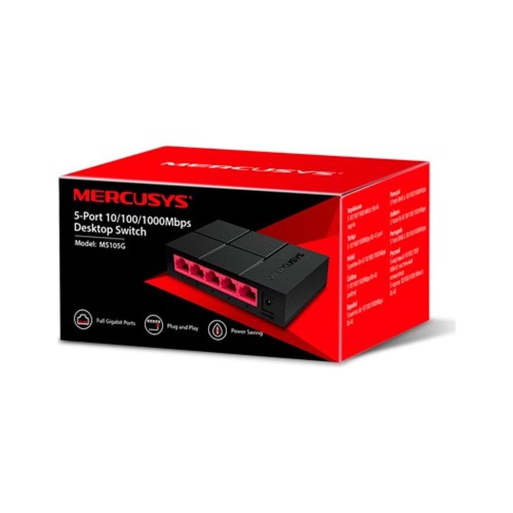 TP-Link Mercusys MS105G, 5-Port 10/100/1000 Mbps Masaüstü Switch