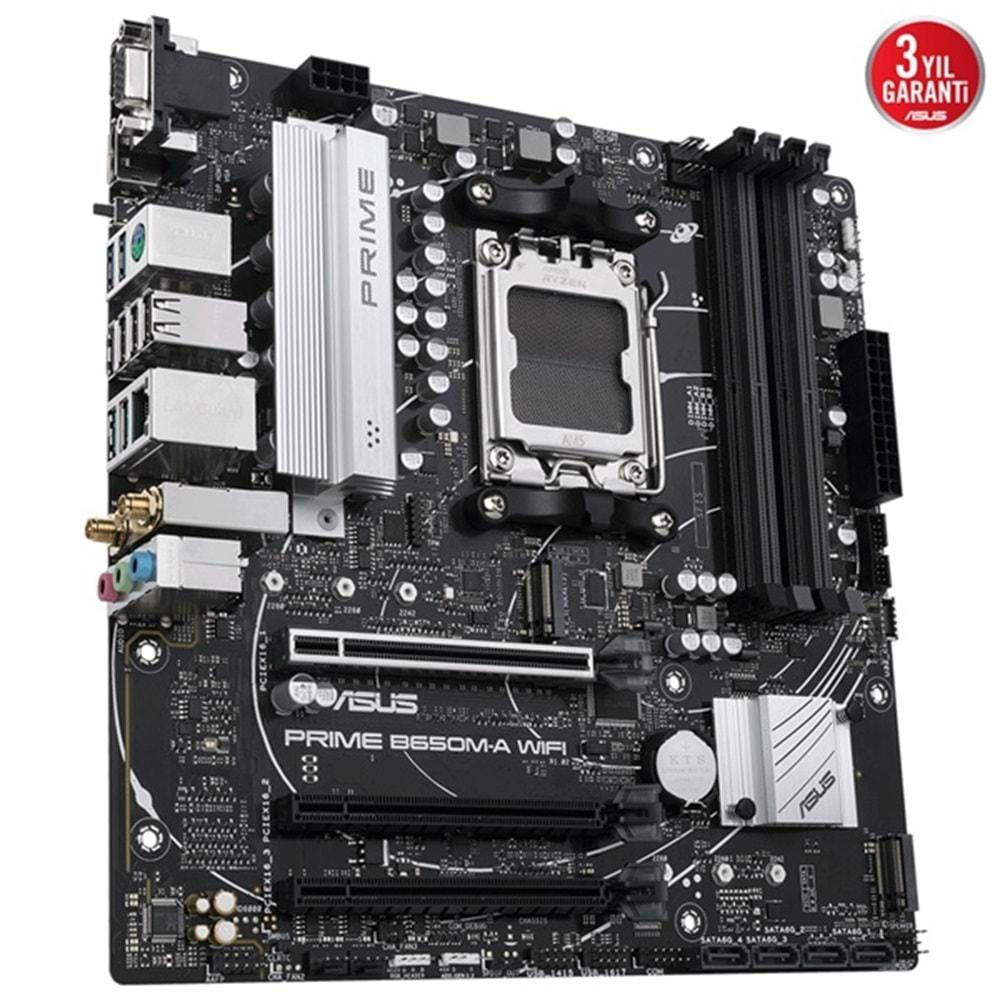 Asus Prime B650M-A WIFI AMD B650 5600 Mz (OC) DDR5 Soket AM5 mATX Anakart