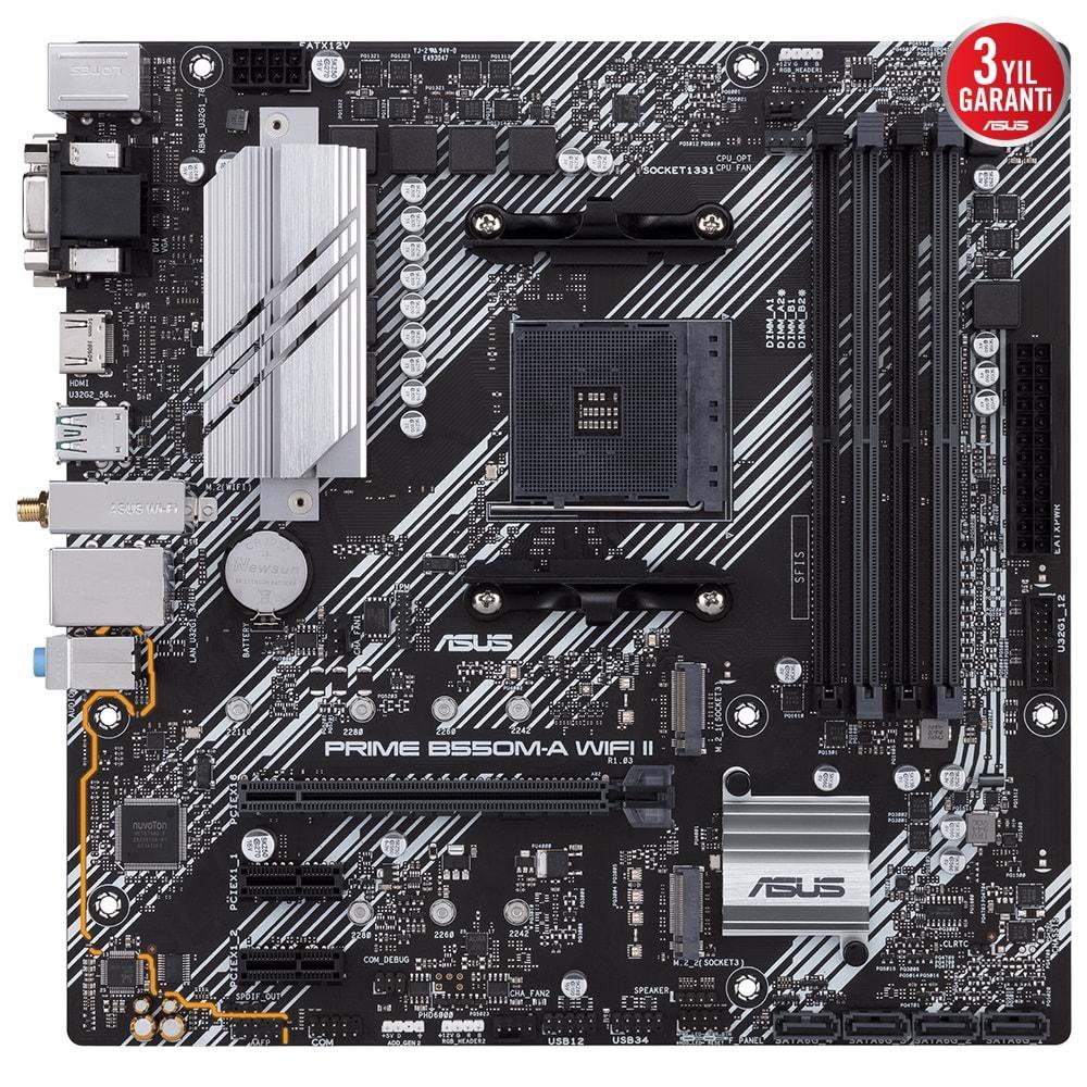 Asus PRIME B550M-A Wi-Fi II AMD B550 4866 MHz (OC) DDR4 Soket AM4 mATX Anakart