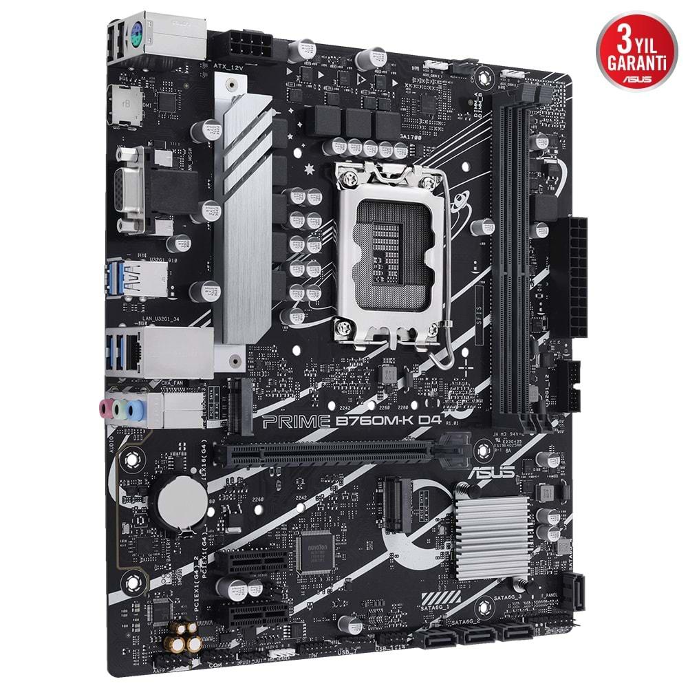 Asus PRIME B760M-K D4 Intel B760 5333 MHz (OC) DDR4 Soket 1700 mATX Anakart