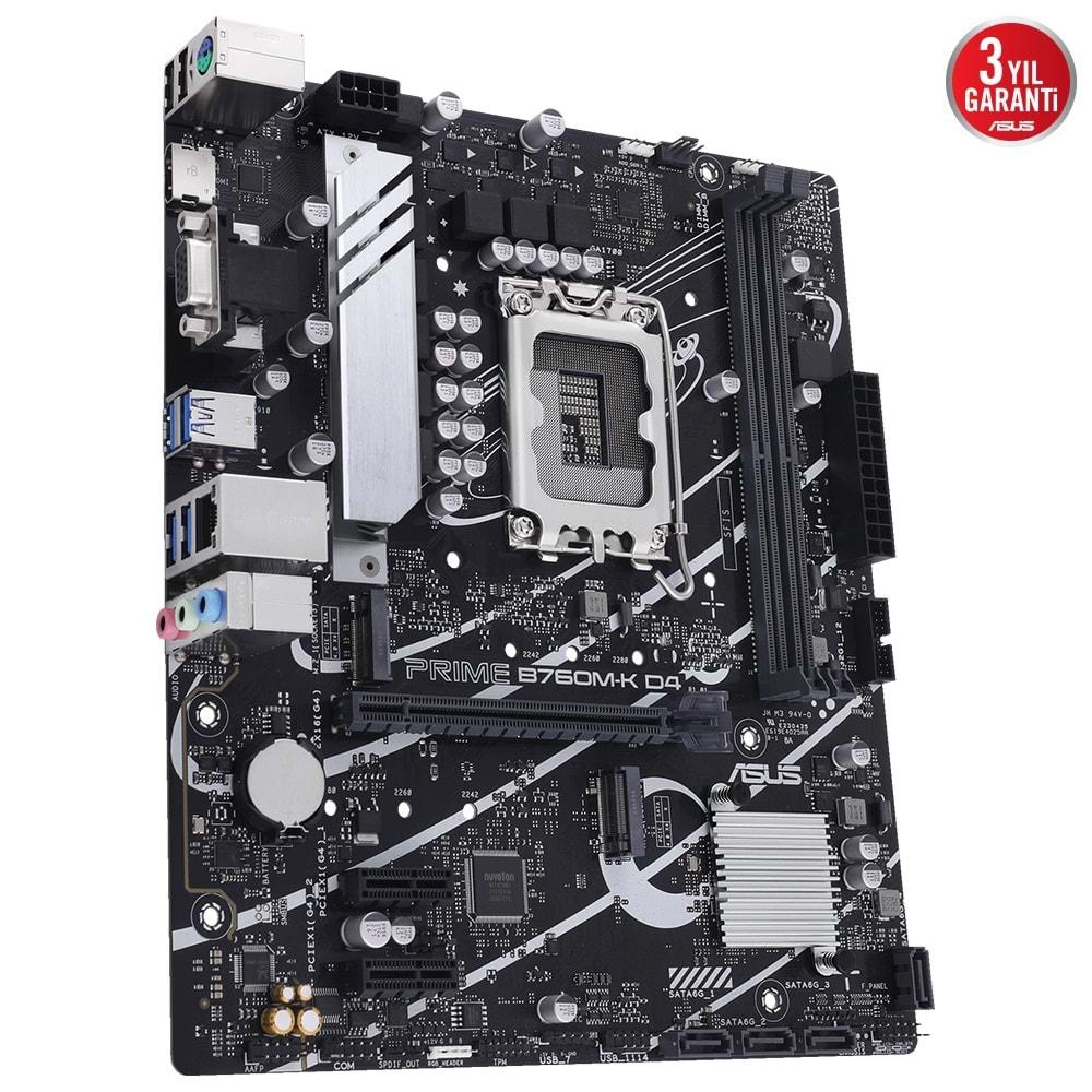 Asus PRIME B760M-K D4 Intel B760 5333 MHz (OC) DDR4 Soket 1700 mATX Anakart