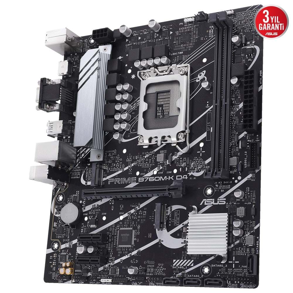 Asus PRIME B760M-K D4 Intel B760 5333 MHz (OC) DDR4 Soket 1700 mATX Anakart