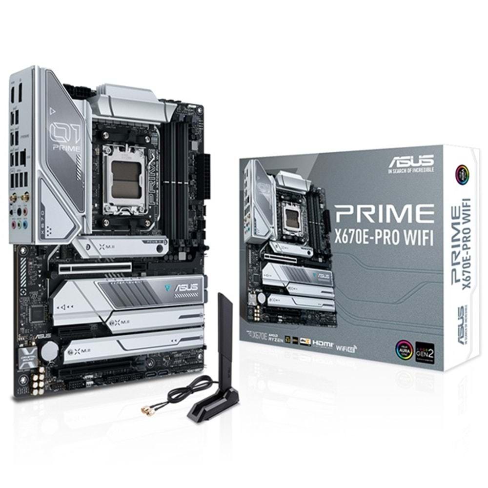 Asus Prime X670E-Pro WIFI AMD X670 6400 MHz (OC) DDR5 Soket AM5 ATX Anakart