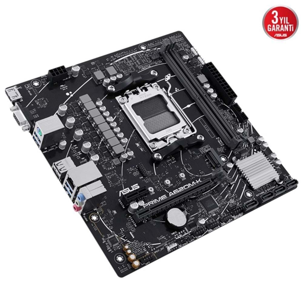 Asus Prime A620M-K AMD A620 6400 MHz (OC) DDR5 Soket AM5 mATX Anakart