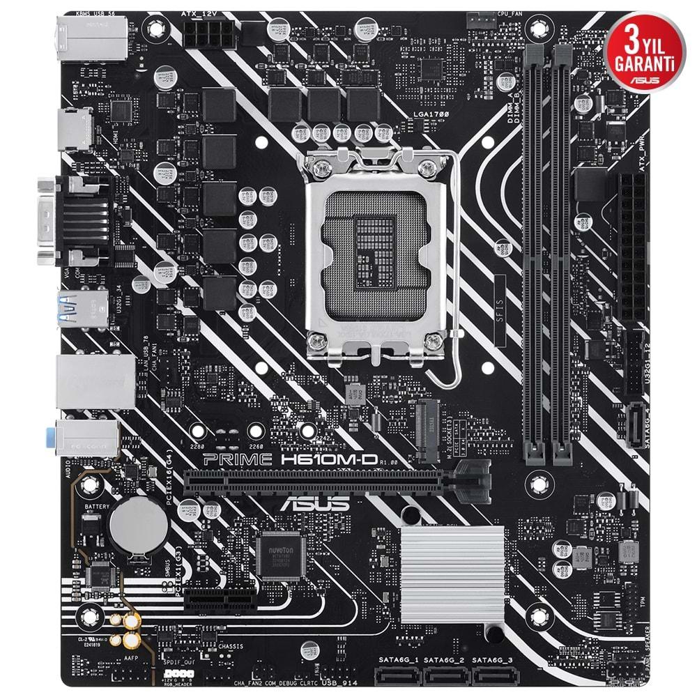 Asus PRIME H610M-D Intel H610 5600 MHz DDR5 Soket 1700 mATX Anakart