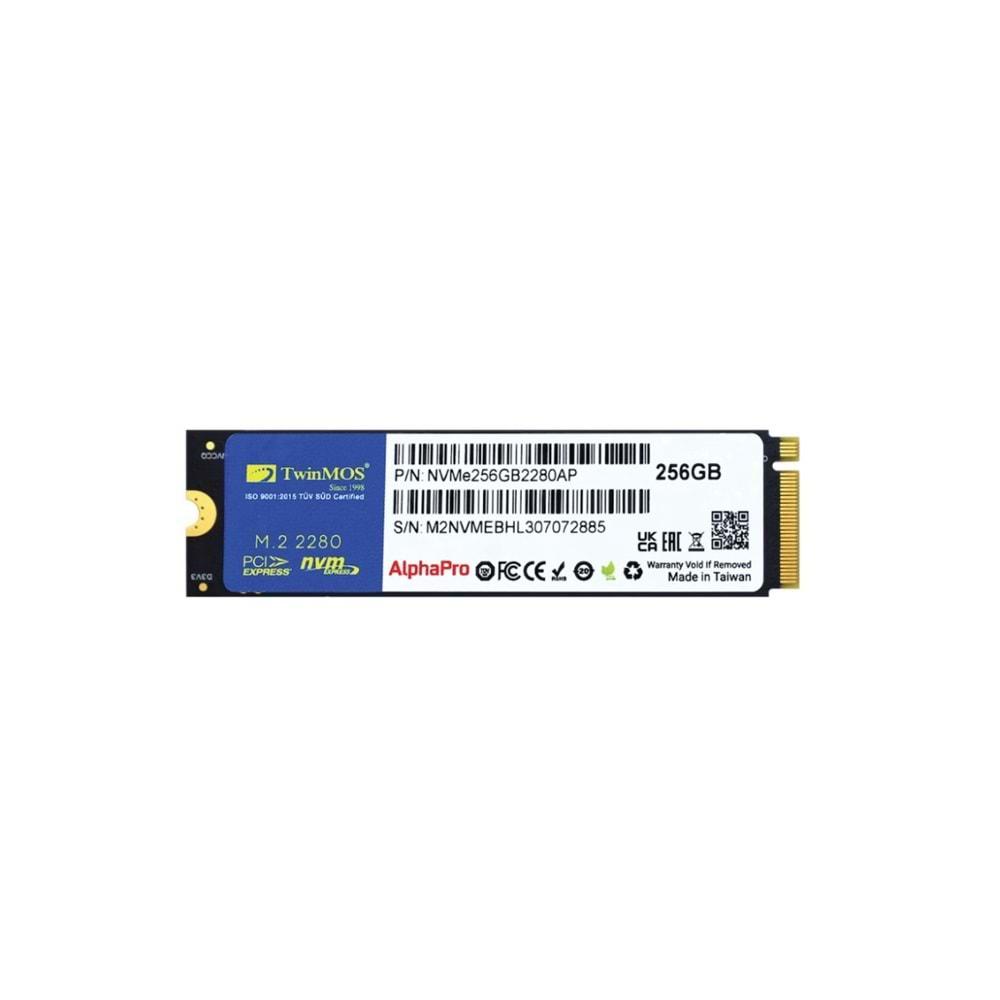 Twinmos NVME256GB2280AP 3600-3250 MB/s TLC 3DNAND 256 GB M.2 PCIe Gen3 NVMe SSD