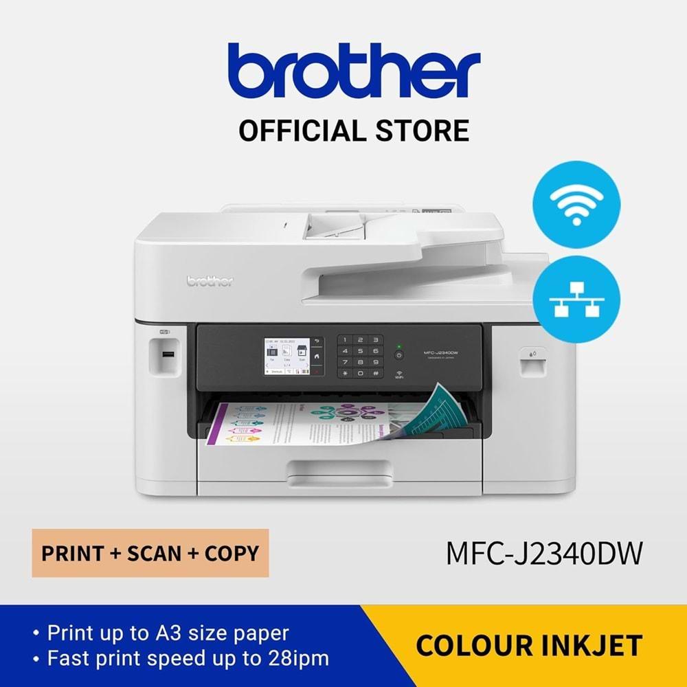 Brother MFC-J2340DW Mürekkepli Çok Fonksiyonlu Renkli Dublex A3 Yazıcı Wi-Fi