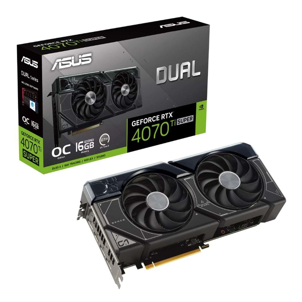 Asus DUAL-RTX4070TIS-O16G 16GB 256Bit GDDR6X DP/HDMI PCI 4.0 Ekran Kartı