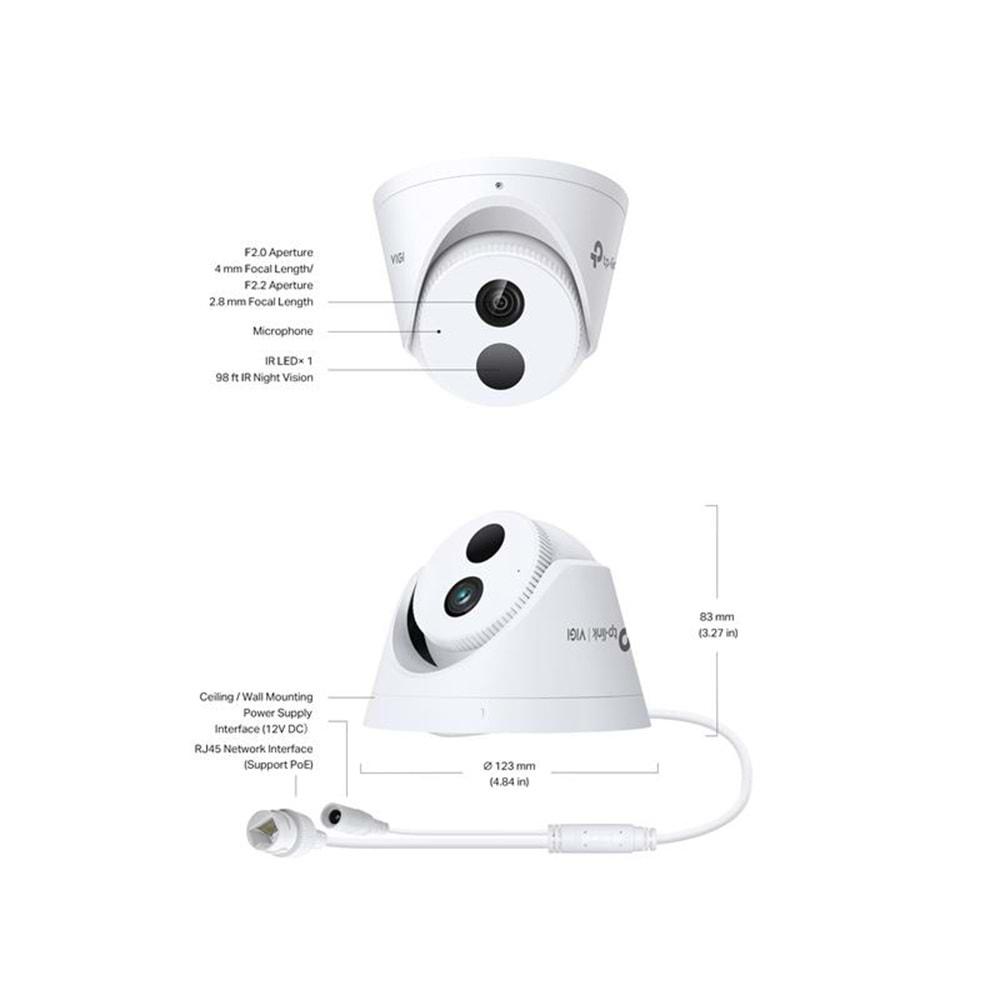 TP-Link VIGI C430I V1 2.8mm 3Mp IR Dome Ip Kamera Dahili Mikrofon, Koridor Modu