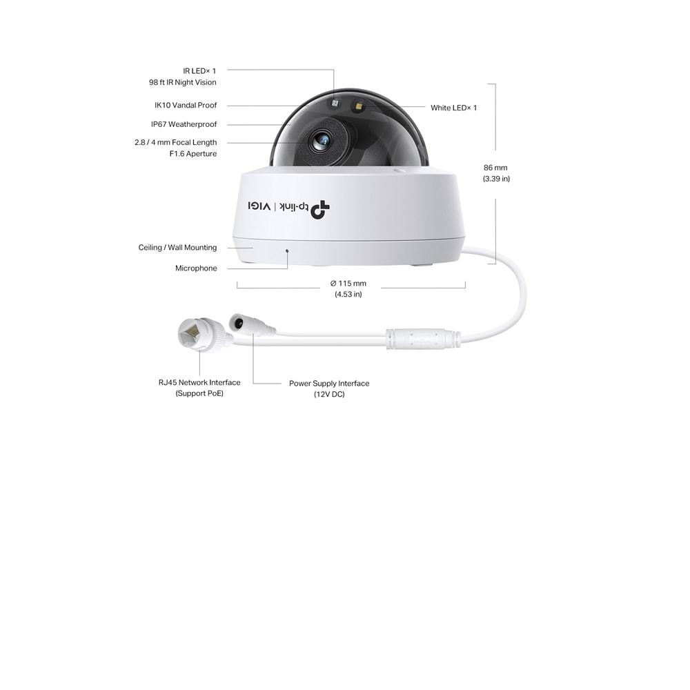 TP-Link VIGI C230 4mm 3MP Full-Color Dome IP Kamera (1/2.8