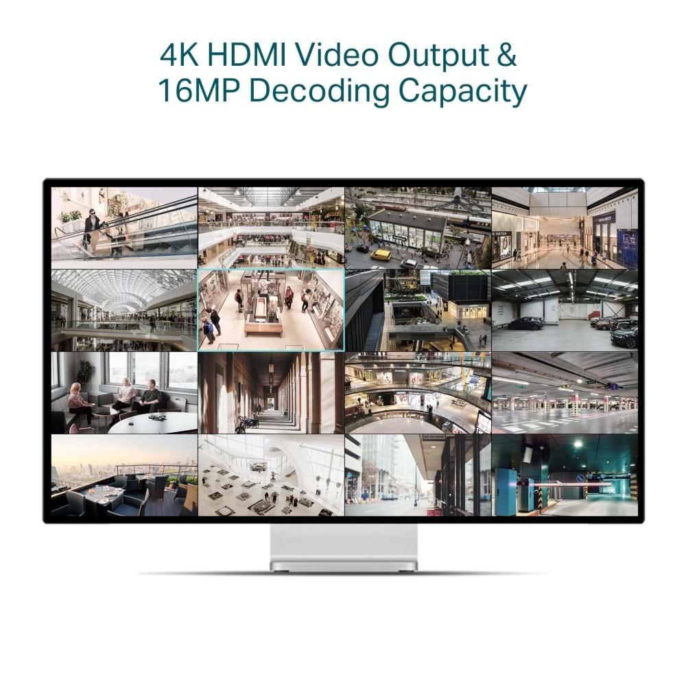 TP-Link VIGI NVR2016H-16P 16 Kanal ONVIF NVR Kayıt Cihazı H.265+4K PoE 90W