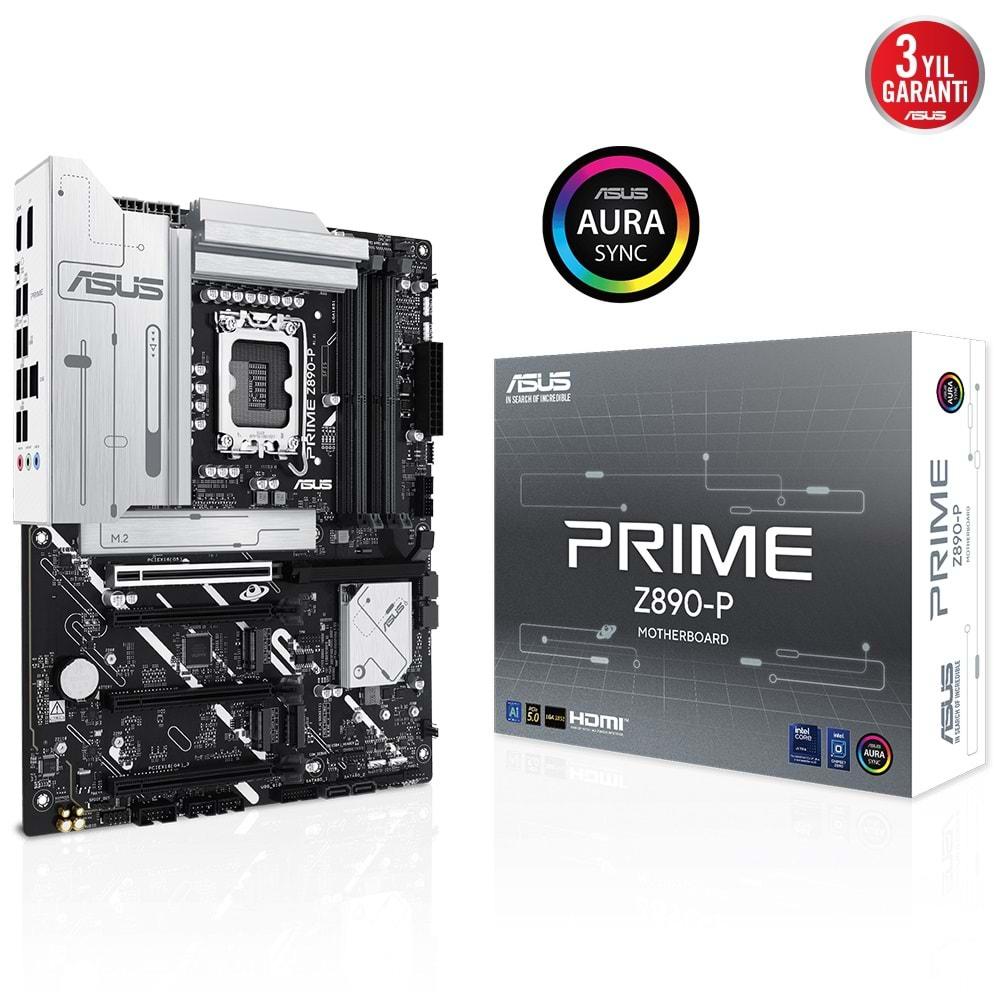 Asus Prime Z890-P DDR5 Intel LGA1851 M2 DP/HDMI Type-c PCIe 5.0 Anakart