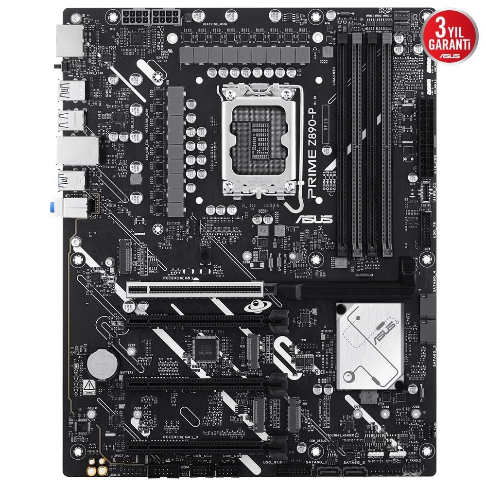 Asus Prime Z890-P DDR5 Intel LGA1851 M2 DP/HDMI Type-c PCIe 5.0 Anakart