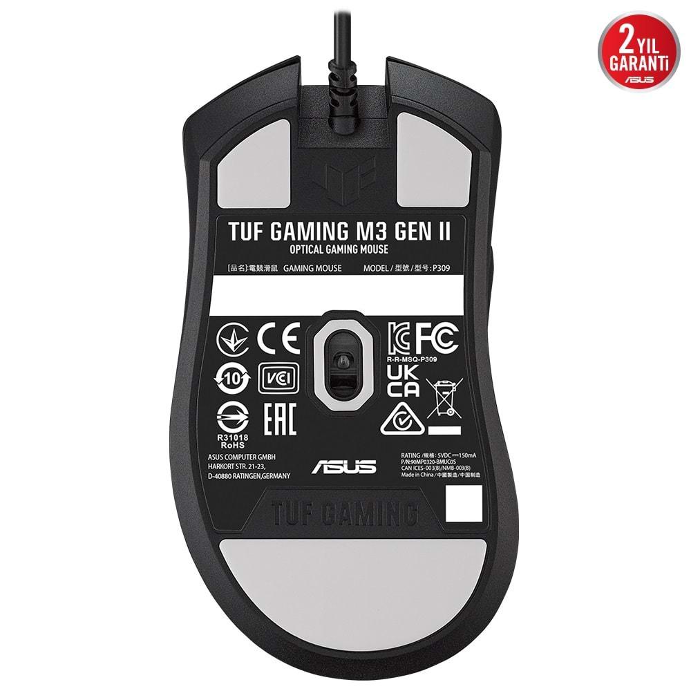 Asus TUF GAMING M3 Gen II Aura Sync RGB 8000 Dpi Kablolu Oyuncu Mouse Siyah