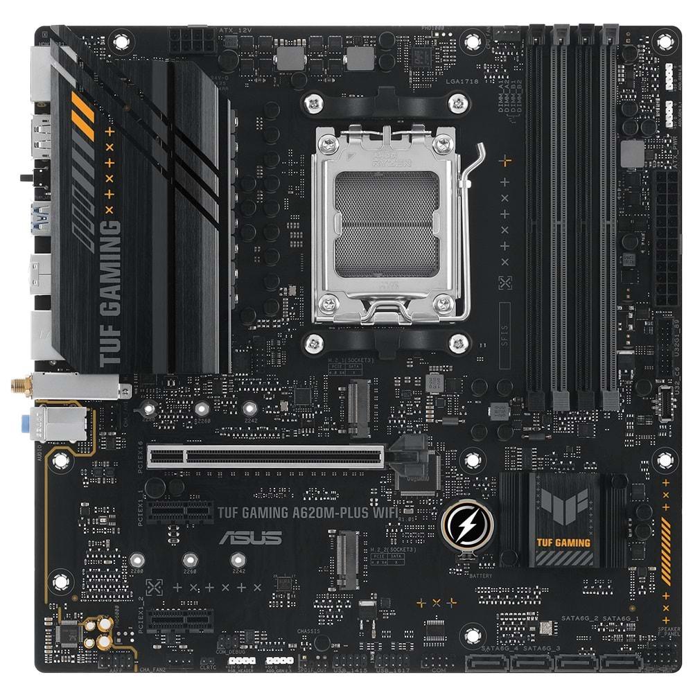 Asus TUF GAMING A620M-PLUS Wi-Fi AMD A620 6400 MHz (OC) DDR5 Soket AM5 mATX Anakart