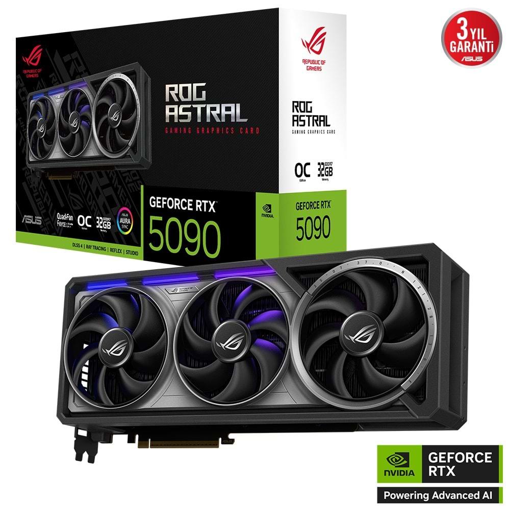 Asus ROG-ASTRAL-RTX5090-O32G-GAMING 32GB 512Bit GDDR7 DP/HDMI PCI 5.0 Ekran Kartı