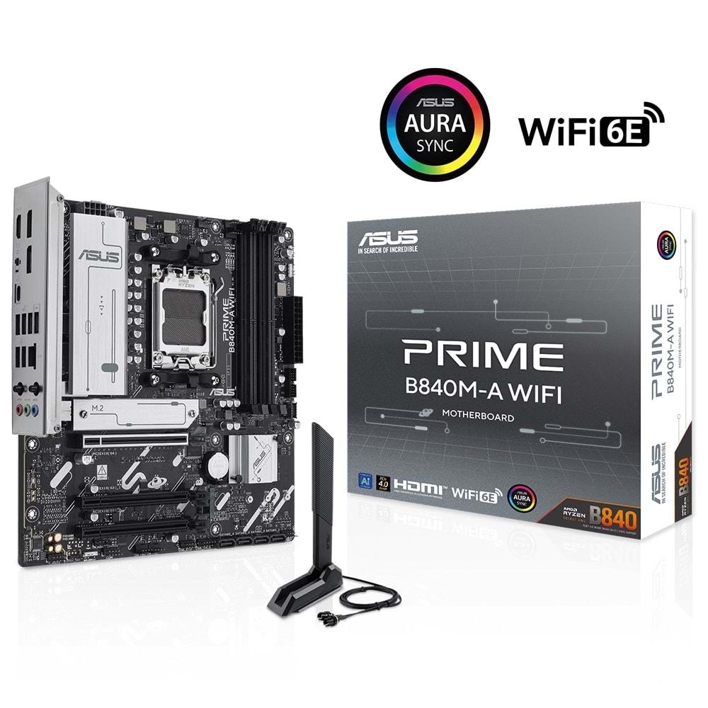 Asus PRIME B840M-A Wi-Fi 7600mhz (oc) Ddr5 Soket Am5 M.2 Hdmı Dp Matx Anakart