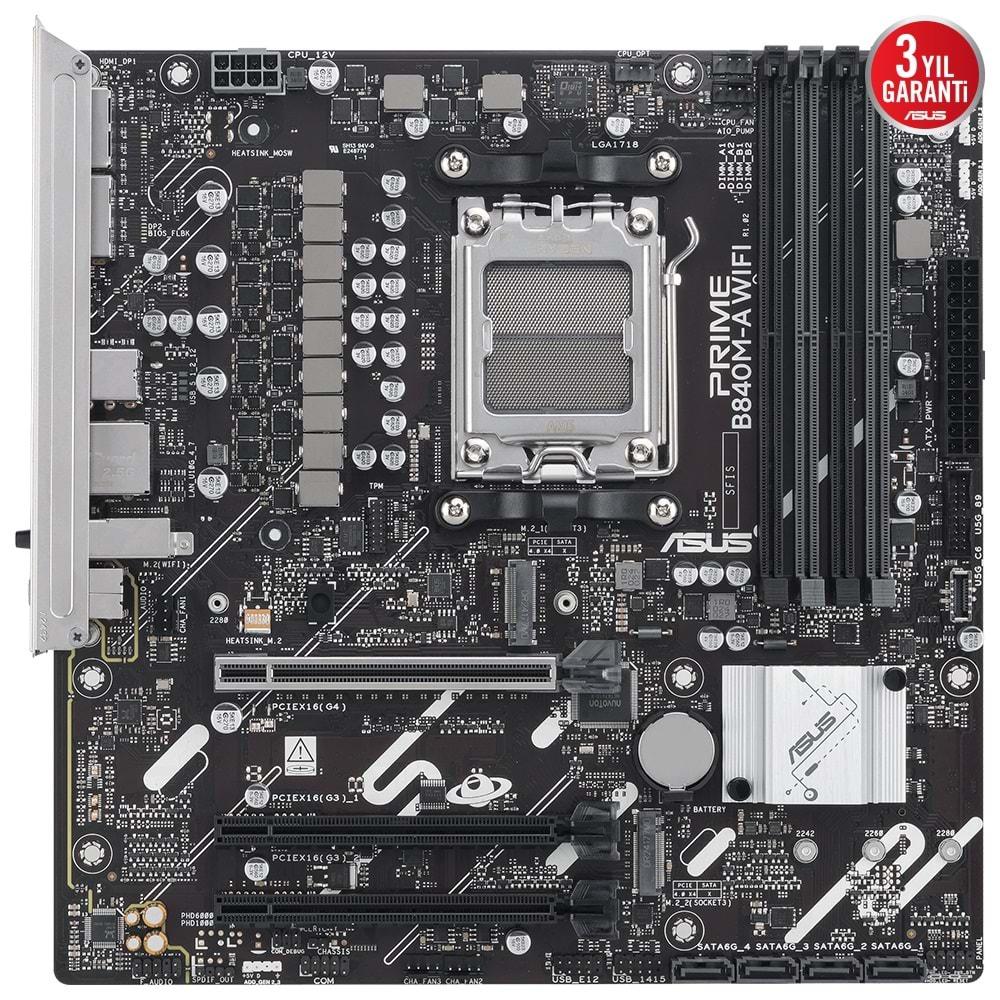Asus PRIME B840M-A Wi-Fi 7600mhz (oc) Ddr5 Soket Am5 M.2 Hdmı Dp Matx Anakart