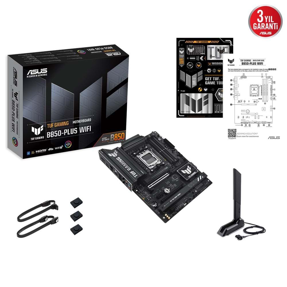 Asus TUF GAMING B850-PLUS WIFI AMD B850 DDR5 USB3.2 M.2 DP/HDMI PCI 5.0 Anakart