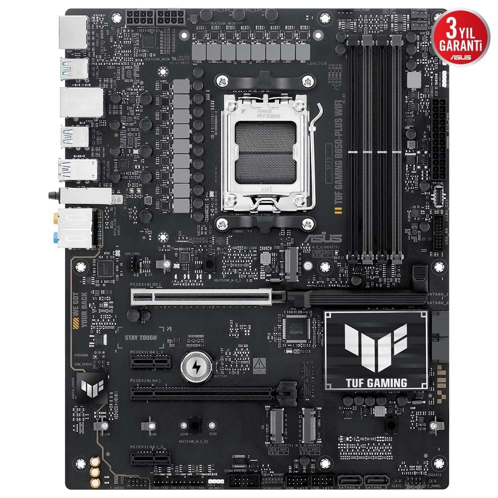 Asus TUF GAMING B850-PLUS WIFI AMD B850 DDR5 USB3.2 M.2 DP/HDMI PCI 5.0 Anakart