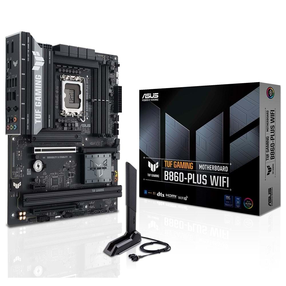 Asus TUF GAMING B860-PLUS WIFI 8666 MHz (OC) DDR5 Soket LGA1851 M.2 HDMI DP ATX Anakart