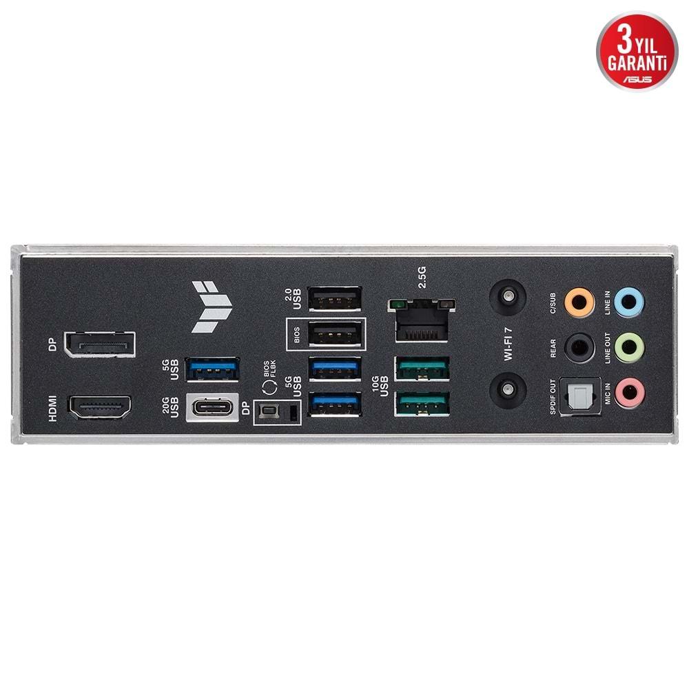 Asus TUF GAMING B860-PLUS WIFI 8666 MHz (OC) DDR5 Soket LGA1851 M.2 HDMI DP ATX Anakart