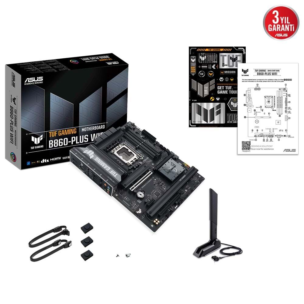 Asus TUF GAMING B860-PLUS WIFI 8666 MHz (OC) DDR5 Soket LGA1851 M.2 HDMI DP ATX Anakart