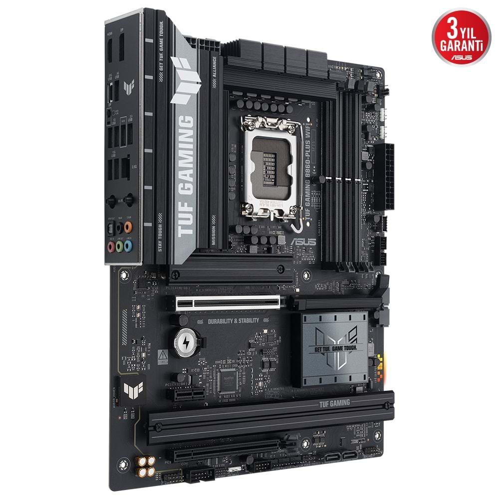 Asus TUF GAMING B860-PLUS WIFI 8666 MHz (OC) DDR5 Soket LGA1851 M.2 HDMI DP ATX Anakart