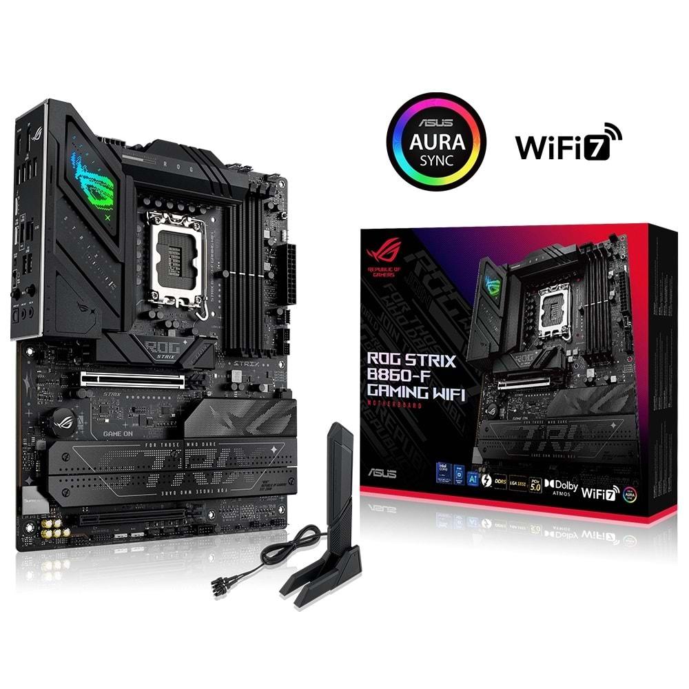 Asus ROG STRIX B860-F GAMING Wi-Fi 9066 MHz (OC) DDR5 Soket LGA1851 M.2 HDMI DP Thunderbolt ATX Anakart