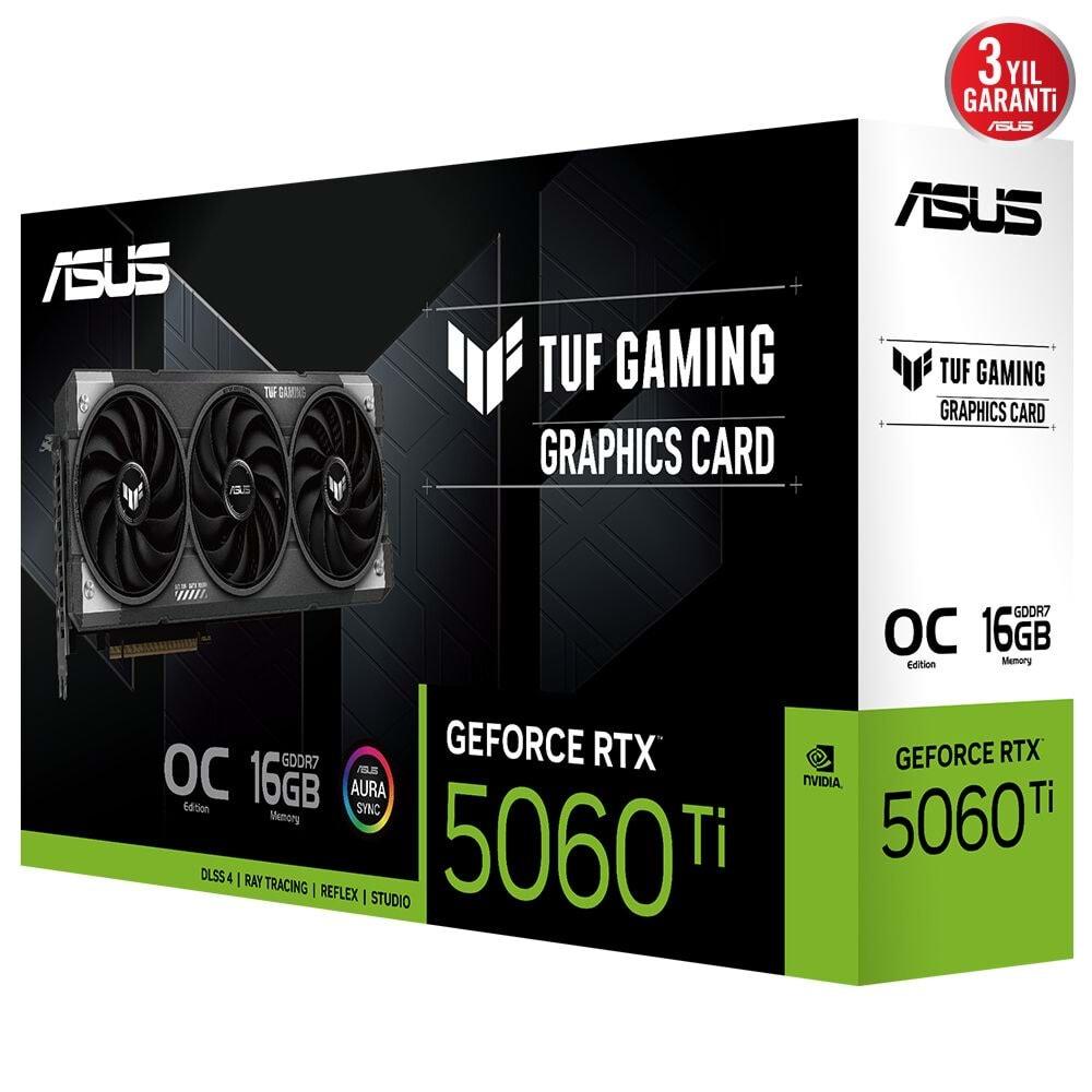 Asus TUF-RTX5060TI-O16G-GAMING 16GB 128Bit GDDR7 DP/HDMI PCI 5.0 Ekran Kartı