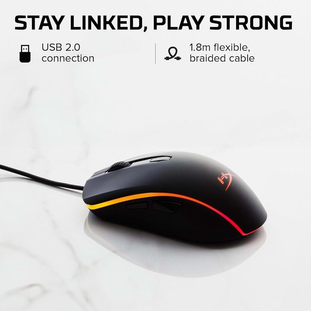 Kingston HyperX Pulsefire Surge HX-MC002B Kablolu RGB Oyuncu Mouse 16.000 Dpı 6 Makrolu