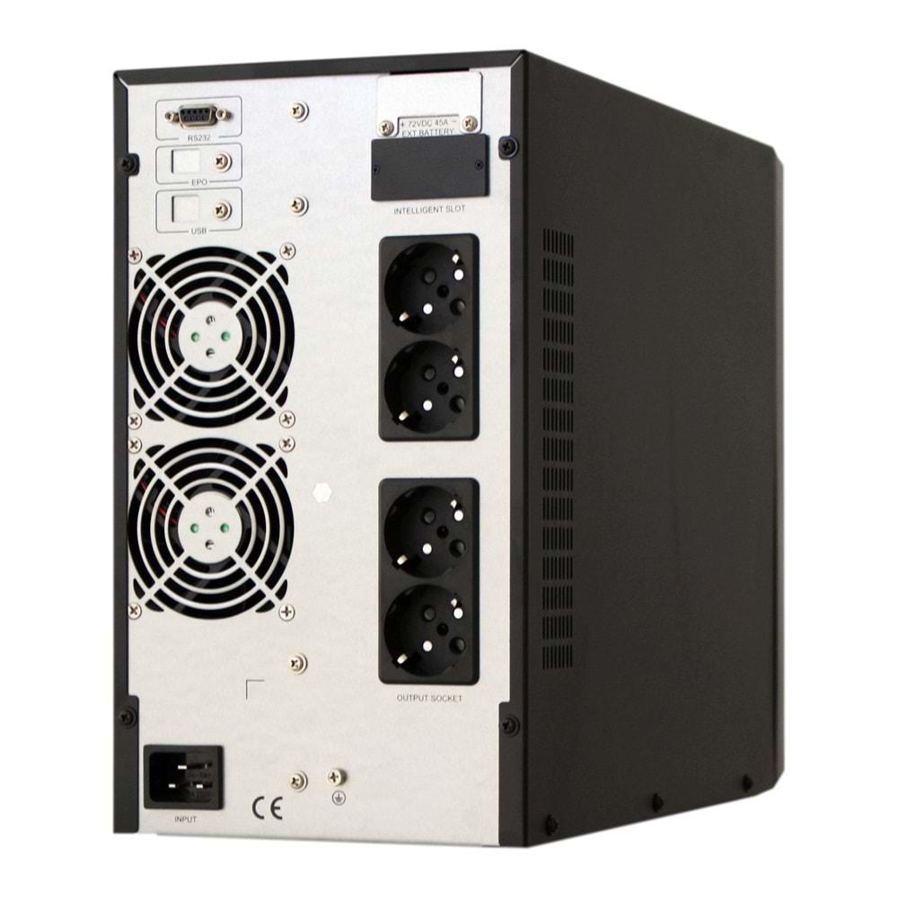 DotVolt 3 KVA / 2700 W LCD Tower Online Güç Kaynağı UPS 6 x 7A
