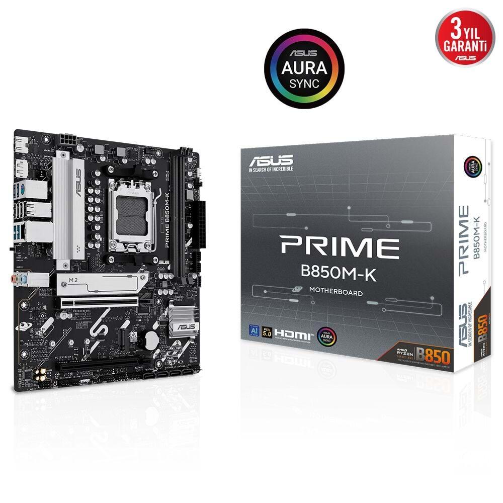 Asus PRIME B850M-K Amd B850 Am5 Ddr5 8200 Dp Hdmı Çift M2 Usb 3.2 Anakart