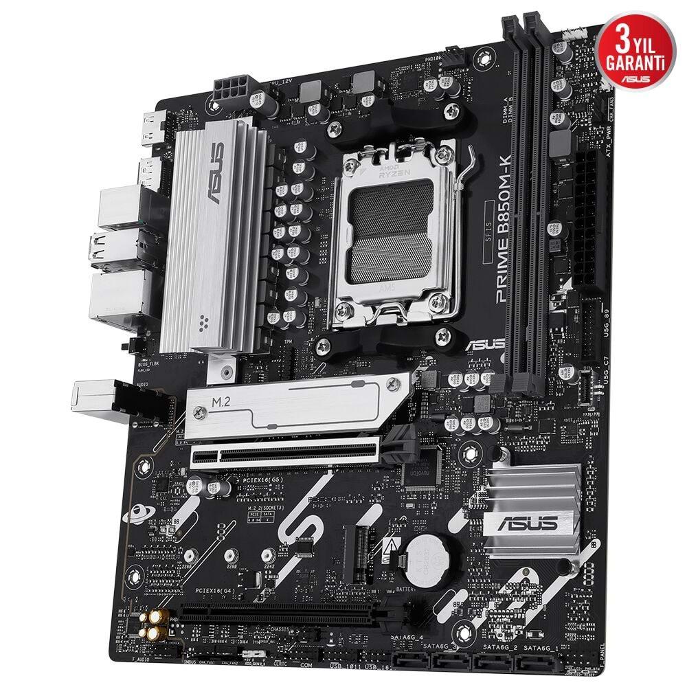 Asus PRIME B850M-K Amd B850 Am5 Ddr5 8200 Dp Hdmı Çift M2 Usb 3.2 Anakart