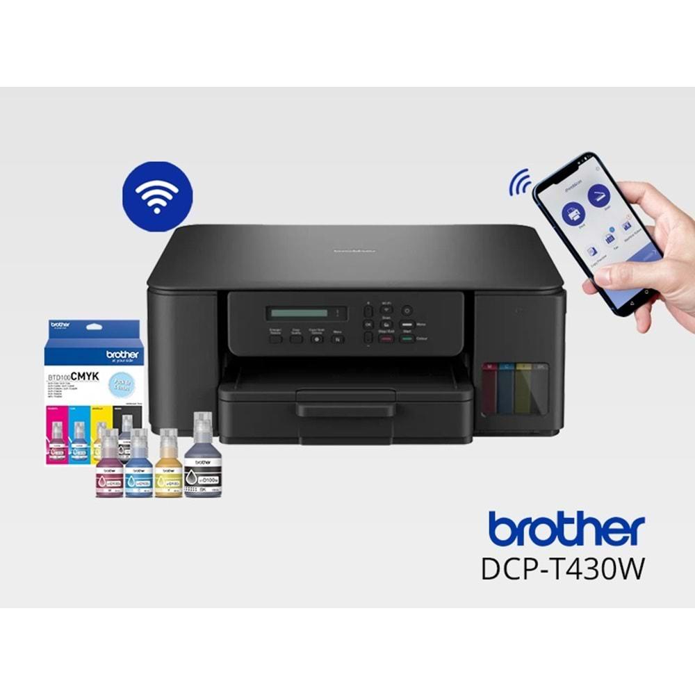 Brother DCP-T430W Fotokopi, Tarayıcı, Renkli Mürekkep Tanklı Yazıcı Wi-Fi