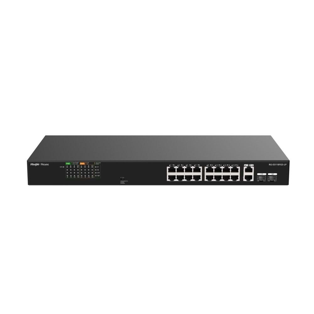 Ruijie Reyee RG-ES118FGS-LP 16 Port 10/100/1000 Mbps Gigabit PoE Switch