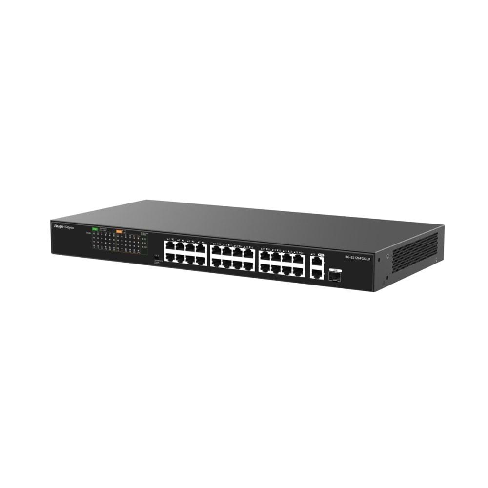 Ruijie RG-ES126FGS-LP 24 Port 10/100/1000 Mbps Gigabit PoE Switch