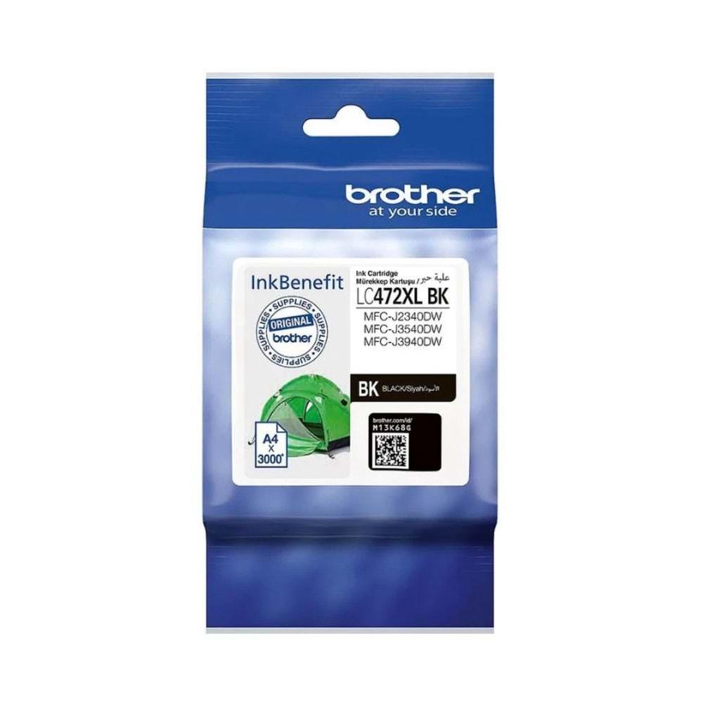 Brother LC472XLBK Siyah 3000 Sayfa Kartuş J2340DW, J3940DW