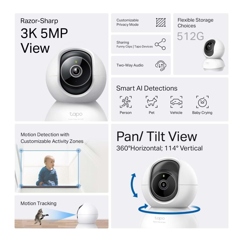 TP-Link Tapo C230 5 MP Gece Görüşlü Wi-Fi Güvenlik Kamerası